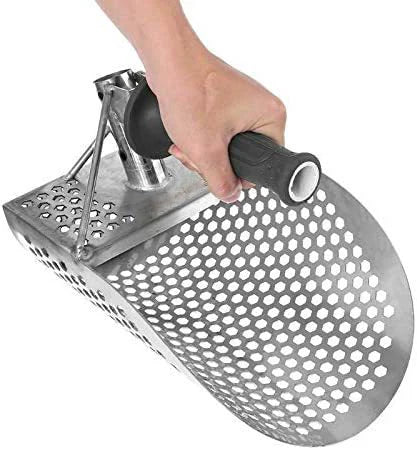 Customized Stainless Steel Metal Sand Shovel Hourglass Beach Treasure Hunting Filter Sand Metal Detector Snow Removal