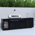 Factory Custom Luxury Modern Modular BBQ Island with Complete Stainless Steel Powder Coated 6 Burners LPG/NG Outdoor Grill