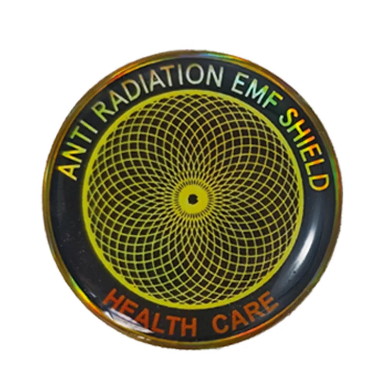 Shungite Sacred Geometry Anti Radiation EMF Shield 5G EMF Protection Quantum Shield Gold Silica Gel Sticker for Mobile Phone