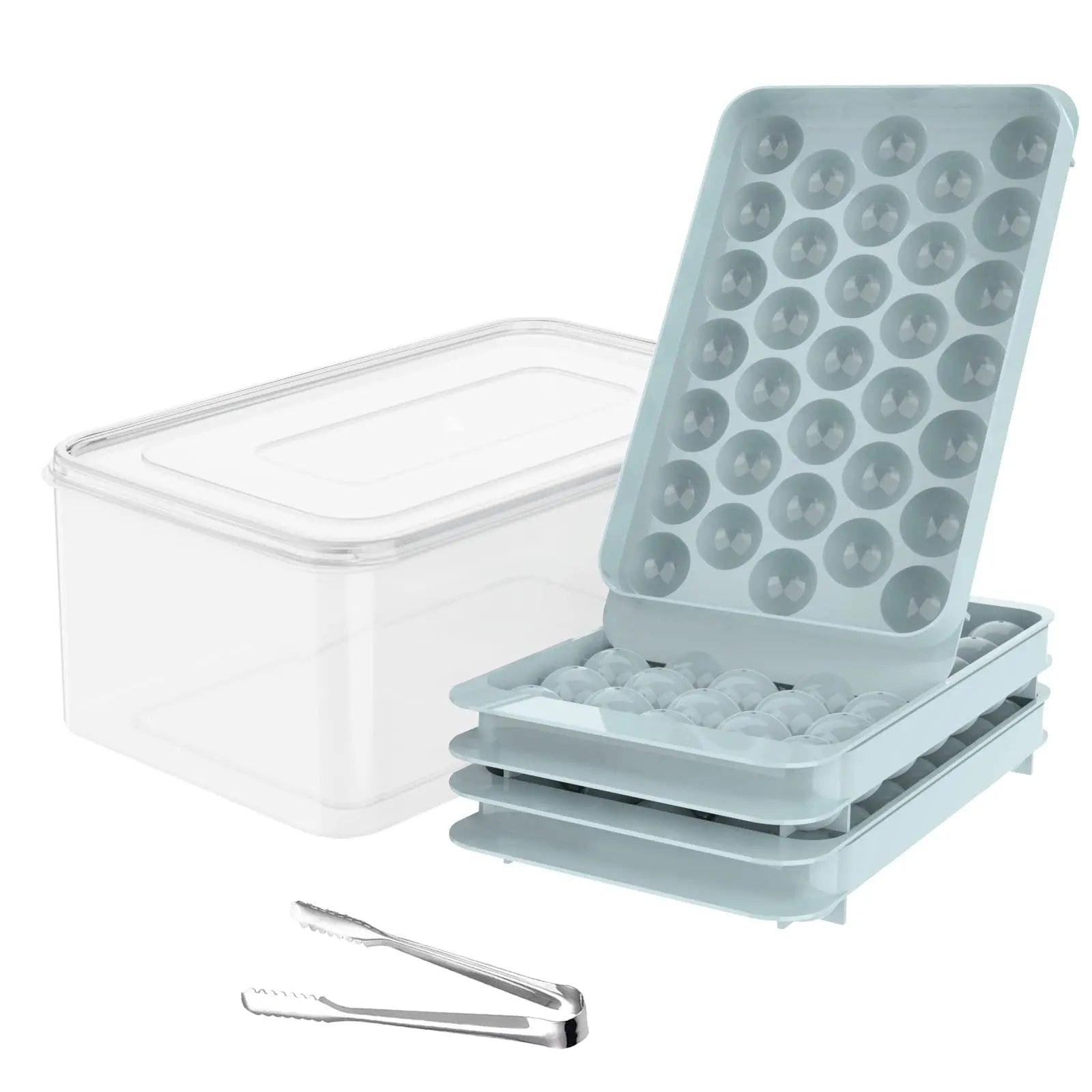 3Pack Silicone Ice Cream Maker Eco-Friendly Freezer Safe Round Ice Cube Trays for Cocktail Whiskey Tea Coffee