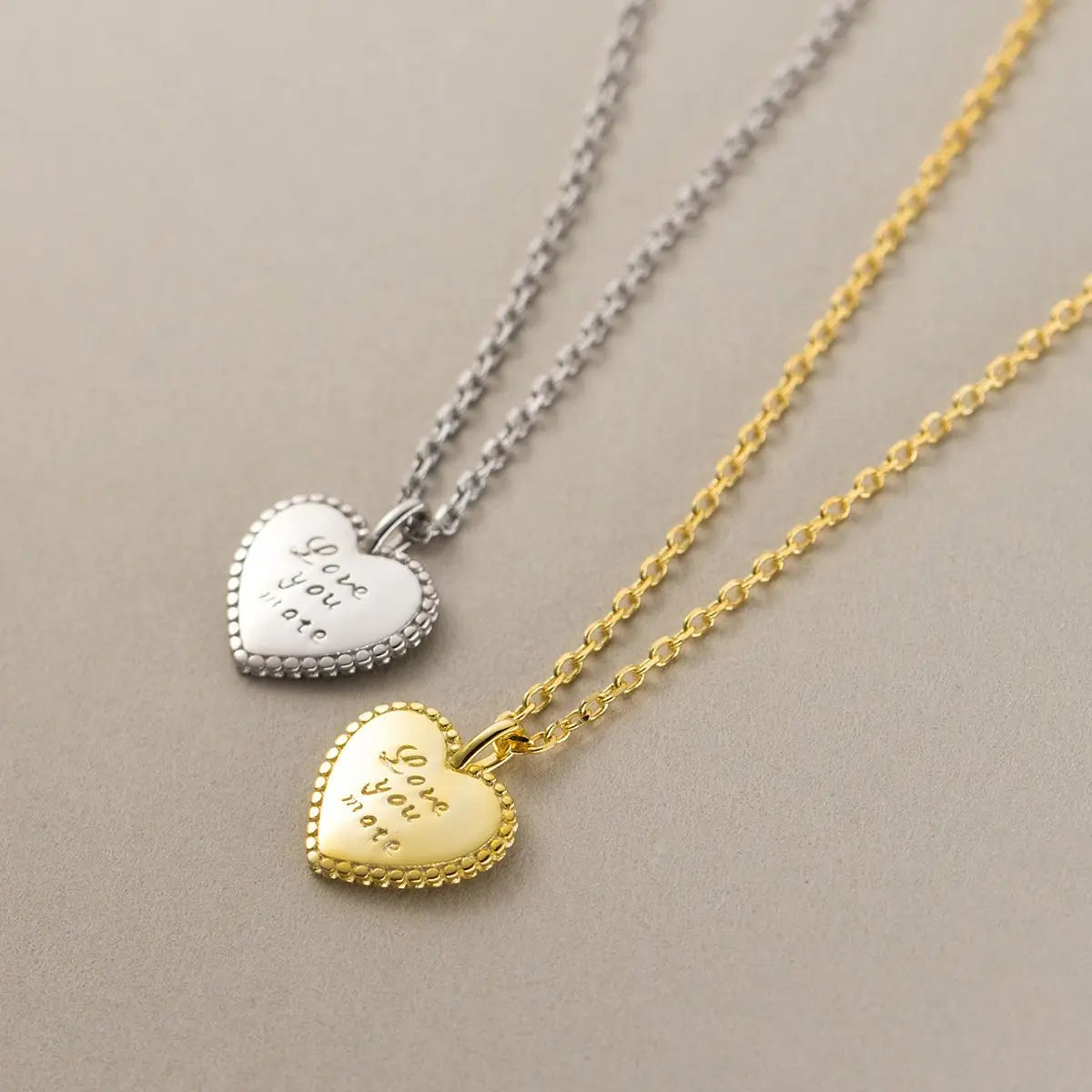 Unique Fashion Jewelry 925 Sterling SIlver Heart Letter Pendant Necklace Jewelry for Party