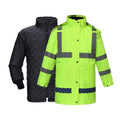 Men's Long-Sleeve Reflective Polyester/Cotton Guard Jackets High-Visibility Winter Workwear Waterproof Industrial Safety