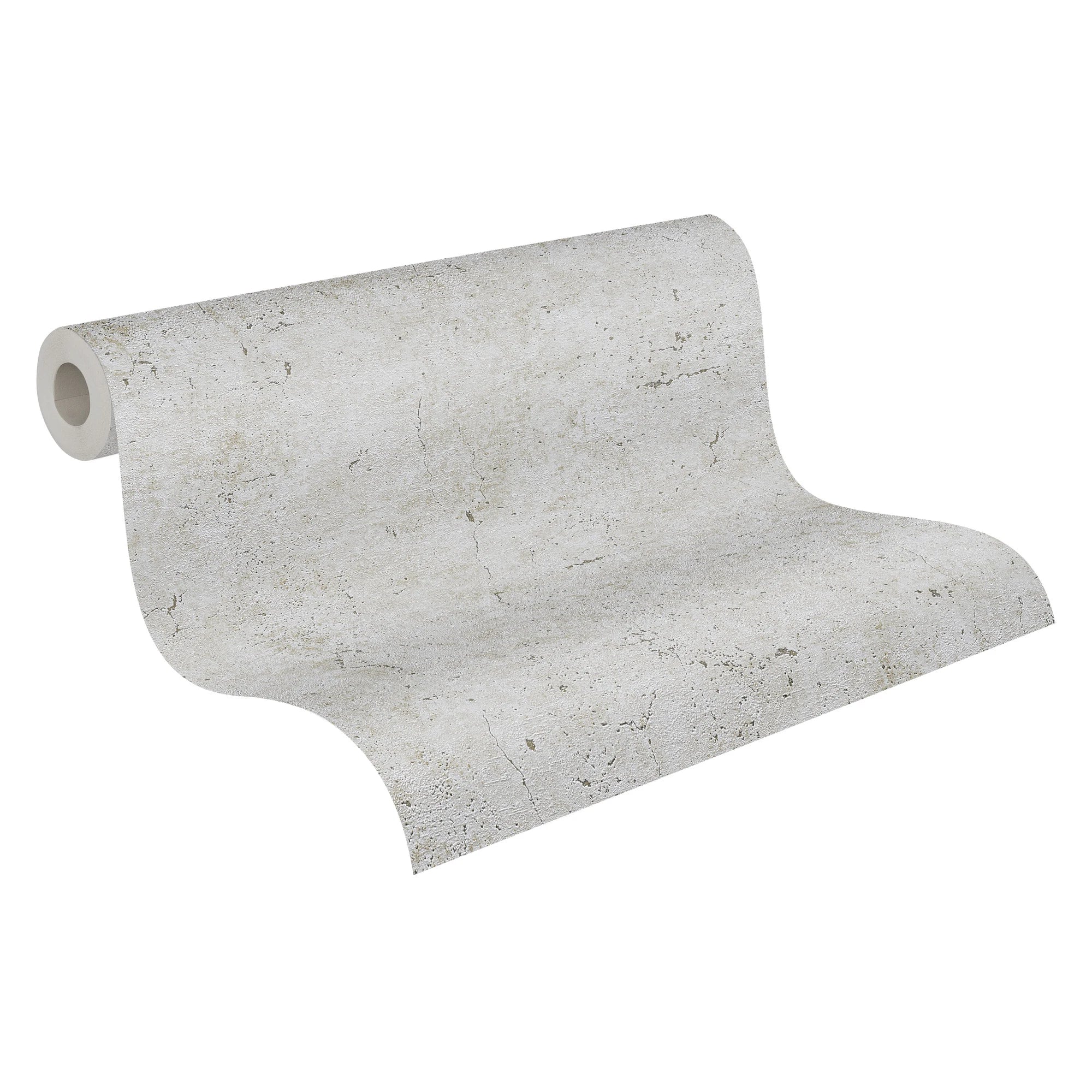 Germany Made Modern Pre-Pasted Non Woven Vinyl Stone Wallpaper Rolls Concrete Decor Grey Highly Wash-Resistant Mould-Proof 1005