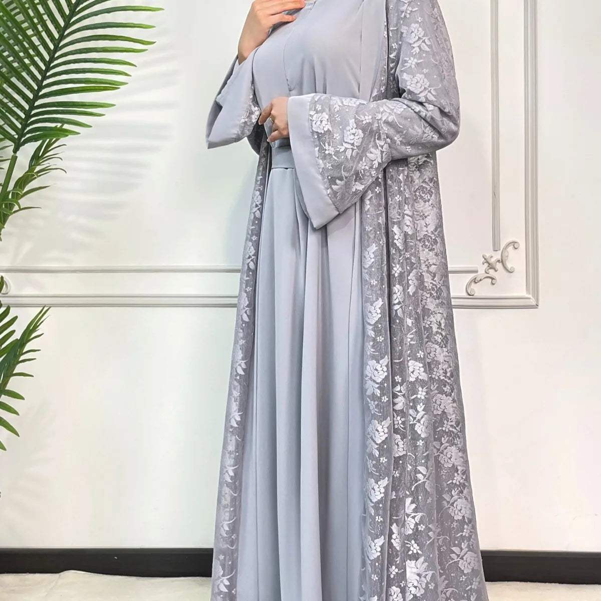 Ramadan Eid Mubarak Long Robe Womens Muslimah Kimono Kaftan Dubai Abaya Style Elegant & Flowy