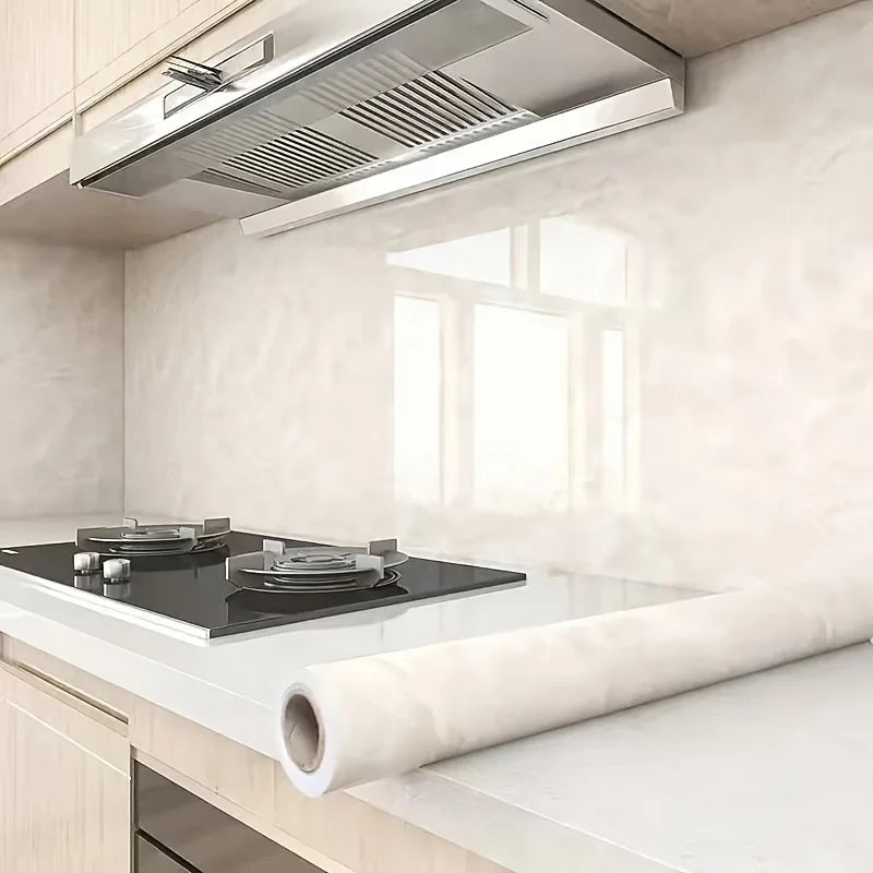 UDK Vinyl 0.6*5M  Kitchen Marble Lampblack Sticker Waterproof and Oil Stain Proof  Wall Sticker for Kitchen Decor
