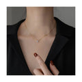 Jewelry Supplier New Design Fashion Stainless Steel Non Fading Gold Premium 6-Claw Diamond Pendant Necklace for Women