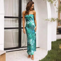 Summer Casual Dresses Collection: Elegant Socialite Satin Backless Strapless Dress with Floral Print Clothing Manufacturers