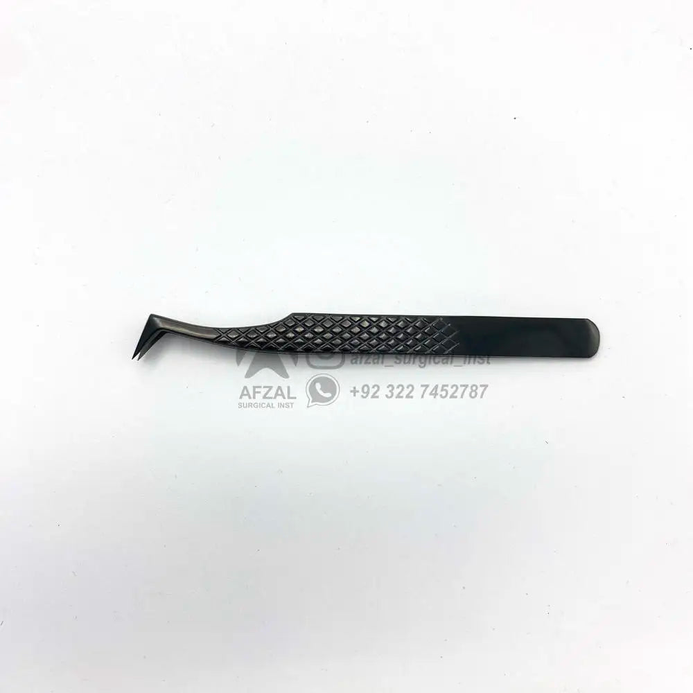 Fiber Tip  Black Plasma  Eyelash Extension Tweezers Wholesale Price Best Quality Lash Tweezers Private Label Accept Nano Tweezer