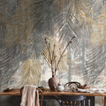 Germany Modern Floral Grey Money Beige White Non Woven Vinyl Wall Mural 2.80x1.59m for Bedroom Hospital Mall Dining & Gym