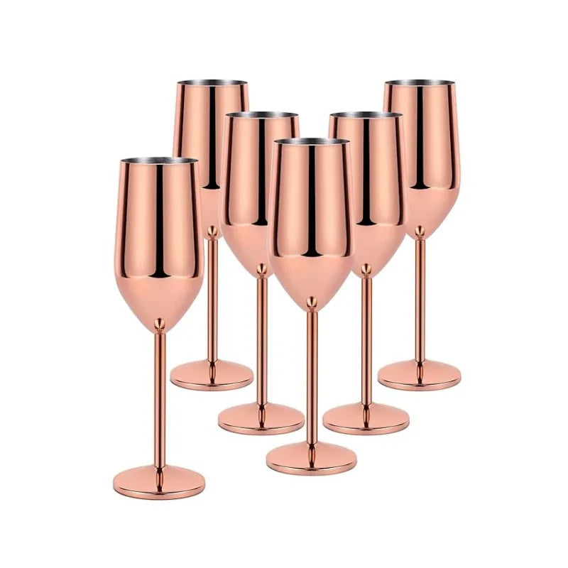 Pink Champagne Glasses Stainless SteelWine and Champagne Glasses for WeddingPartyfor Festival Gift to Lover