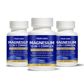 OEM ODM Magnesium Supplement Capsules 12 in 1 Multi Magnesium Complex Formula for Daily Wellness Sleep Relaxation Muscle Support