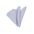 Navy Blue Floral Printed Cotton Collar Pocket Square Elegant Handkerchief on White Background