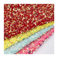Shell Sequins White Pink Red Gold Sunflower Embroidery Fabrics Luxury Customize Wedding Party Stage Dress Velvet Fabrics