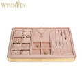 Wholesale Elegant Jewelry Tray Featuring Metal Frame Velveteen Leather by WYP