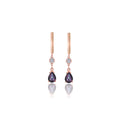 Azuris Elegant 925 Sterling Silver Pendant Design Fine Stud Earrings with Mystic Stone Made in Turkey