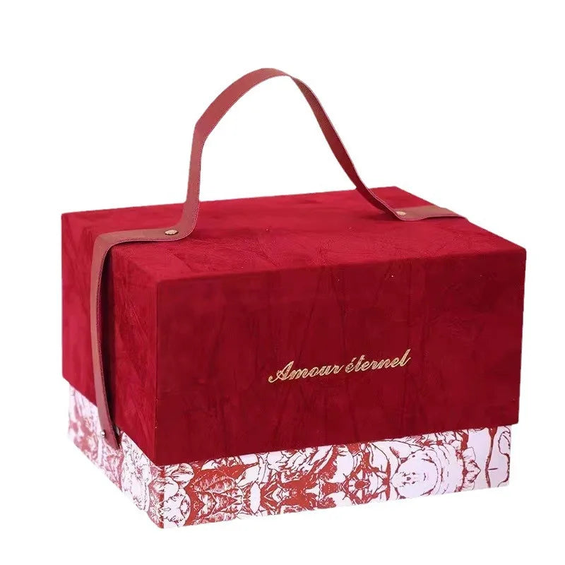 JUXINDA Retro Velvet Floral Wedding Candy Gift Box Holiday Gift Box Packaging Empty Box High-end MegaBDM