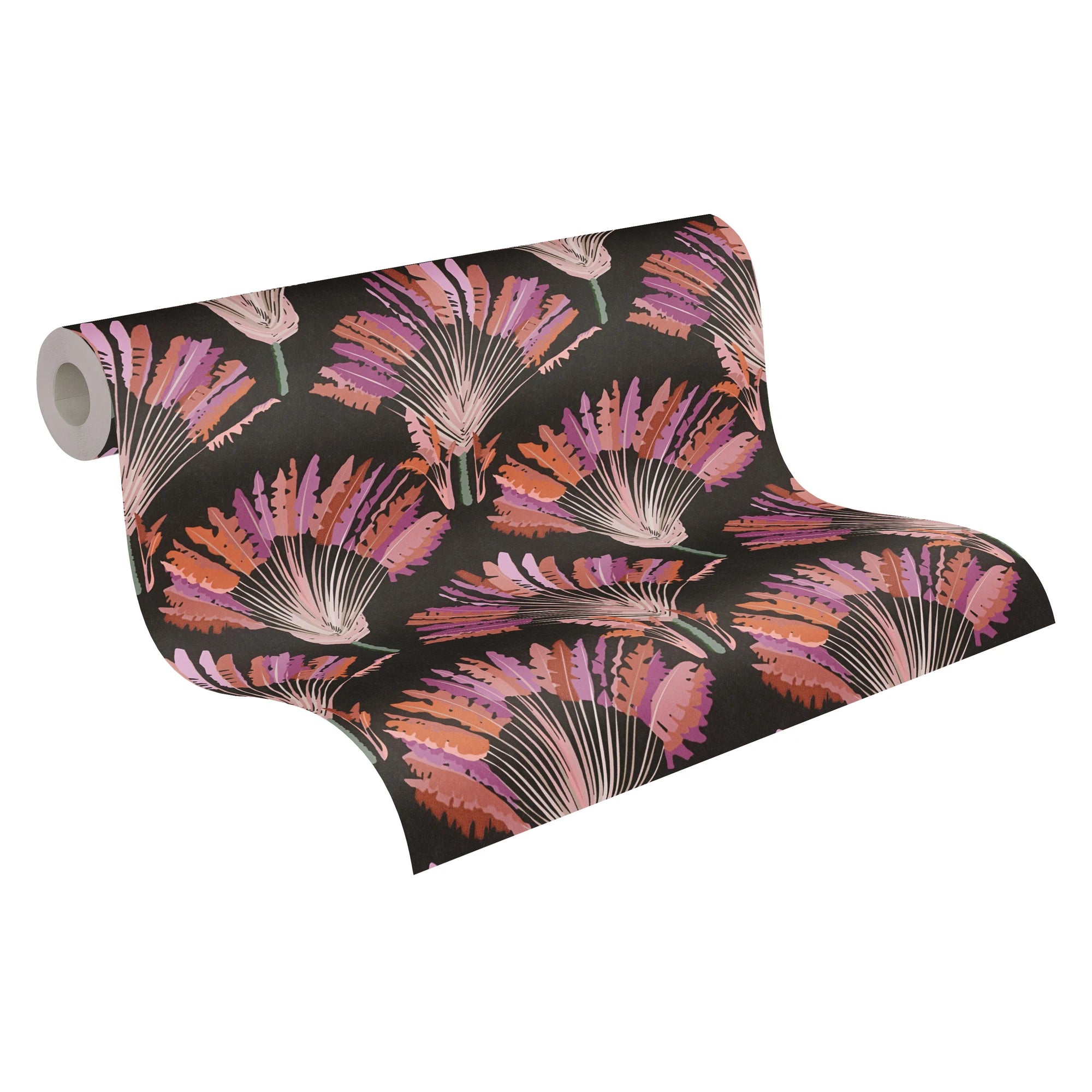 Made Germany Luxury Non Woven Contract Wallpaper Jungle Black Pink Orange Palm Trees Wash-Resistant Light Living Room Kitchen