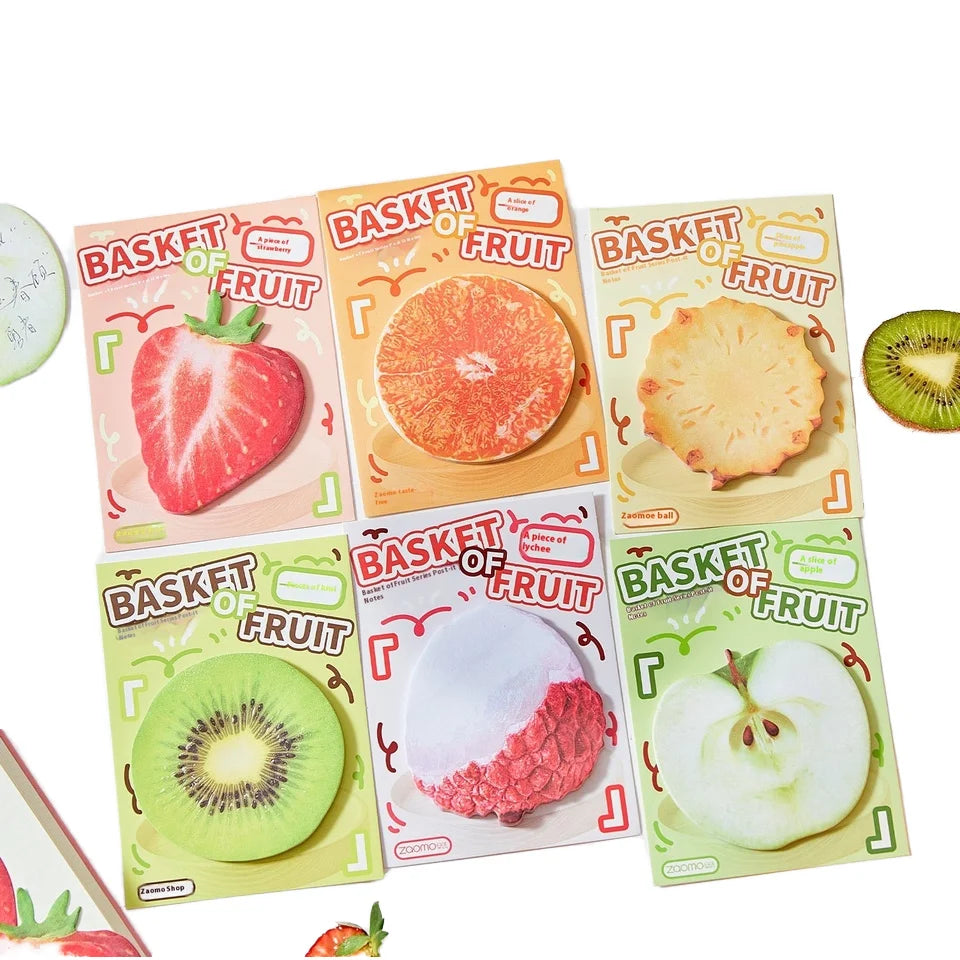 Promotional Cartoon Fruit Memo Pad Kawaii Stationery Memo Pad Self Adhesive Memo Pads 30 Sheets