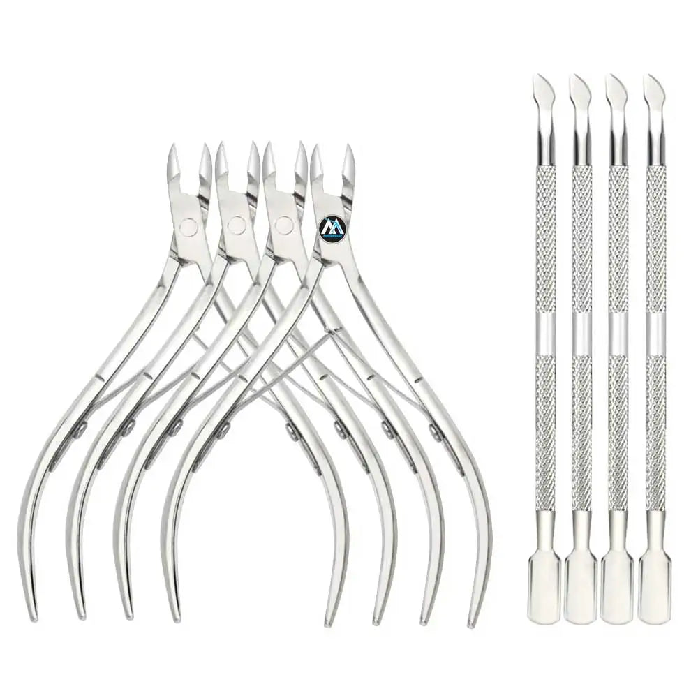 8-Piece Stainless Steel Nail Clipper Set Cuticle Trimmer Nipper Remover Cutter Pusher
