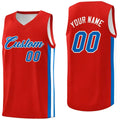 Custom Reversible Basketball Jersey Set Red Blue White Sublimated V-Neck Sleeveless Mesh Uniform For Youth Adult Training Game