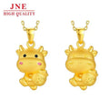 Alluvial Gold Zodiac Year Lucky Bag Cute Ox Pendant Women's Imitation Gold 24k Long-time Non-fading Cow Clavicle Necklace