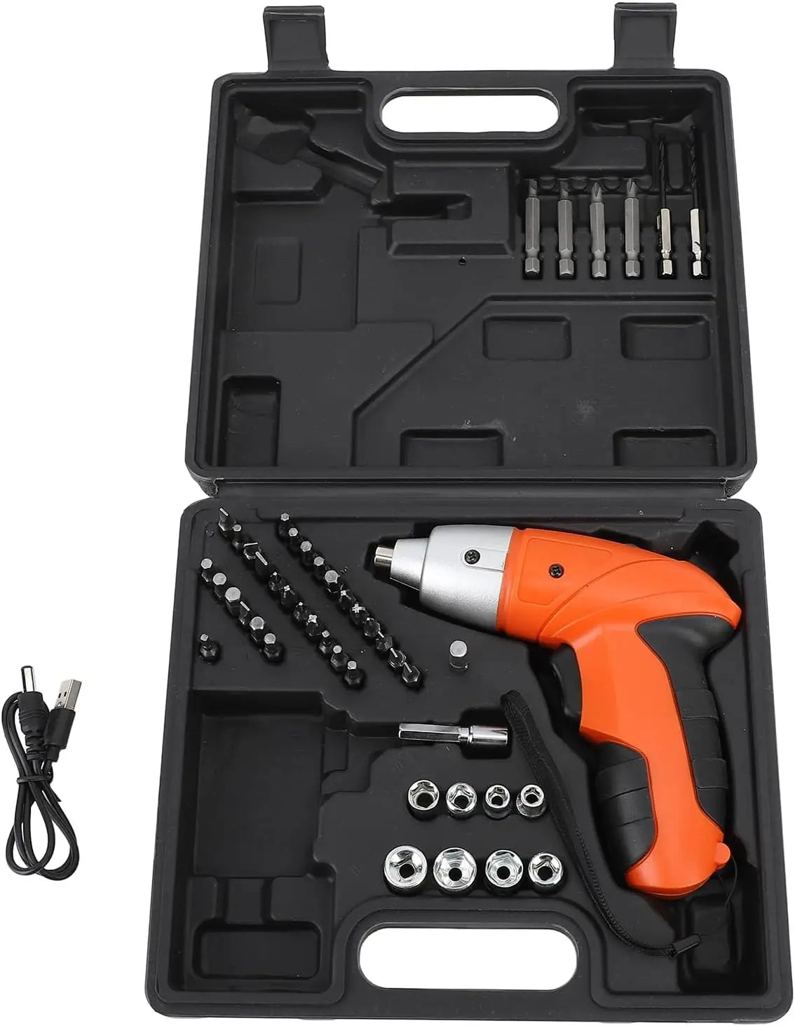 45pcs 3.6V 3.5N.m Max Torque Cordless Lithium Power Portable Rechargeable Electric Screwdriver with 44 Accessories MegaBDM