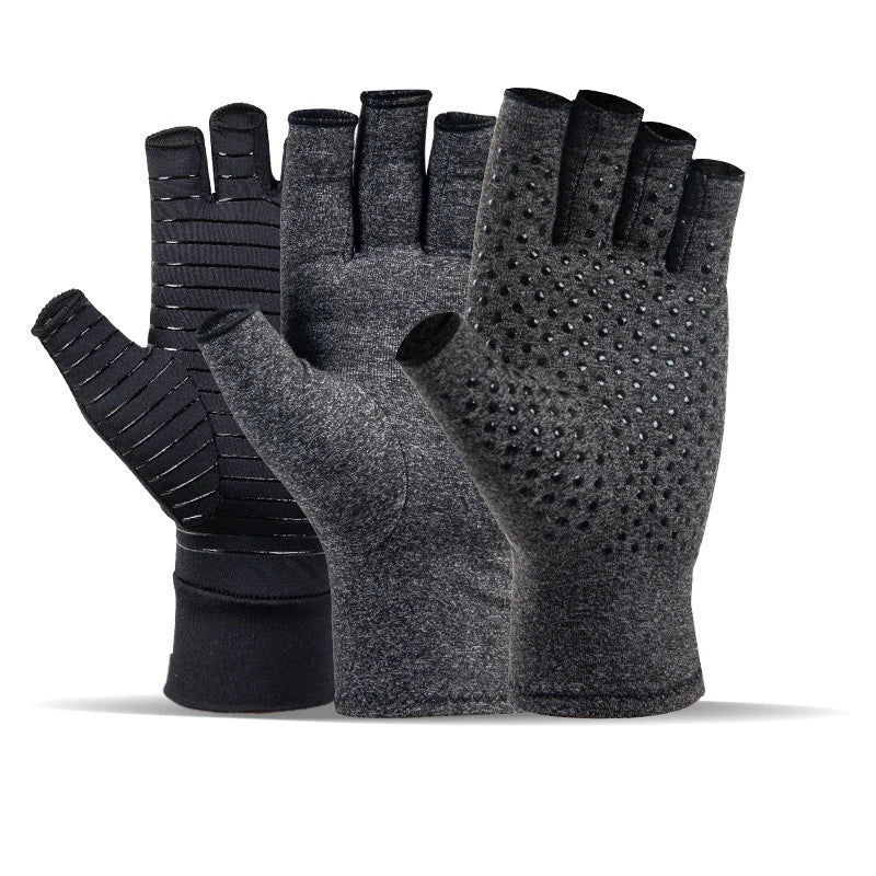 Half-Finger Anti-Slip Sports Gloves with Silicone Grip for Driving Fitness Training Joint Support and Outdoor Activities