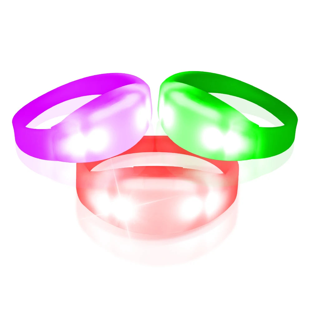 LED Bracelet Remote Control 4 Super Bright LEDs Eco-Friendly Adjustable Silicon Band 12-Hour Battery Life CE RoHS Certified
