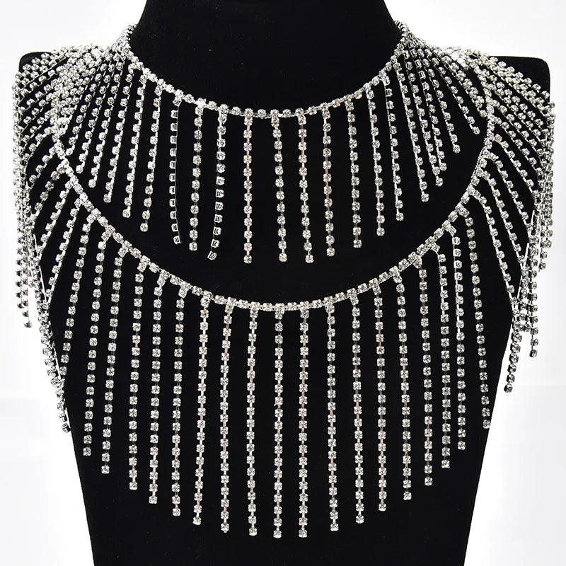 5-12cm Long Rhinestone Fringe Trim Ribbon Bling Glass Crystal Tassel Chain Diy Dance Dress Clothes Bikini Decoration Accessories