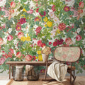 Germany Made Photo Wallpaper Floral Green Pink Red Yellow Non Woven Vinyl Wall Mural Roses Hotel Bedroom Hospital Removable