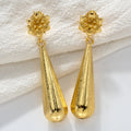 Fashion 18k Gold Plated Flower Water Drop Copper Earrings Women MegaBDM