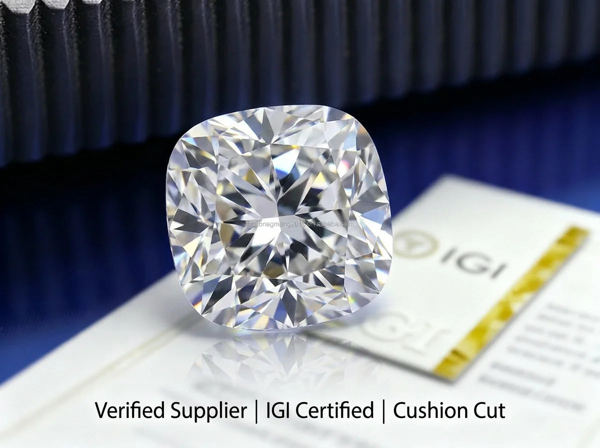 IGI Certificate Cushion Cut Lab Grown Diamond 0.5ct 1ct 1.5ct 2ct 3ct CVD Synthetic Diamond for Jewelry Making