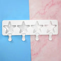 1 Pack Star Shape Popsicle Molds 4-Cavity Silicone Ice Pop Molds for Kids and Adults Cake Making Homemade Popsicle Ice Cream