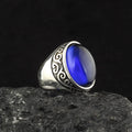 Turkish Style Vintage 925 Sterling Silver Men's Wedding Ring with Black Onyx Zircon Cut Diamond Classic Jewelry Turkey