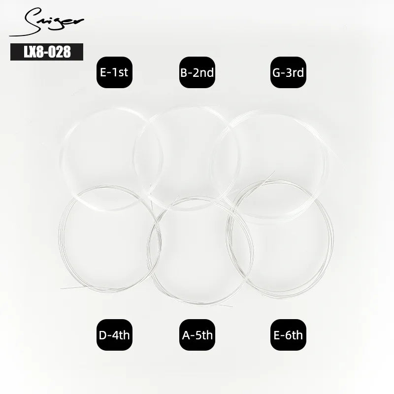 Wholesale Original Silver Plated Wound Clear Nylon Nylon Acoustic Classical Guitar 6 Strings Guitar Accessory for 39 Inch Guitar