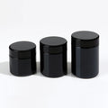 High-end Empty Cosmetic Packaging Wide Mouth Black Mirror Glass Jar with Ultraviolet Protection for Loose Powder Xinte Brand