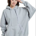 Street Style Custom Logo Cotton Fleece Heavyweight Pullover Womens Oversized Blank Plain Sweatshirt Lounge Hoodie With Pockets