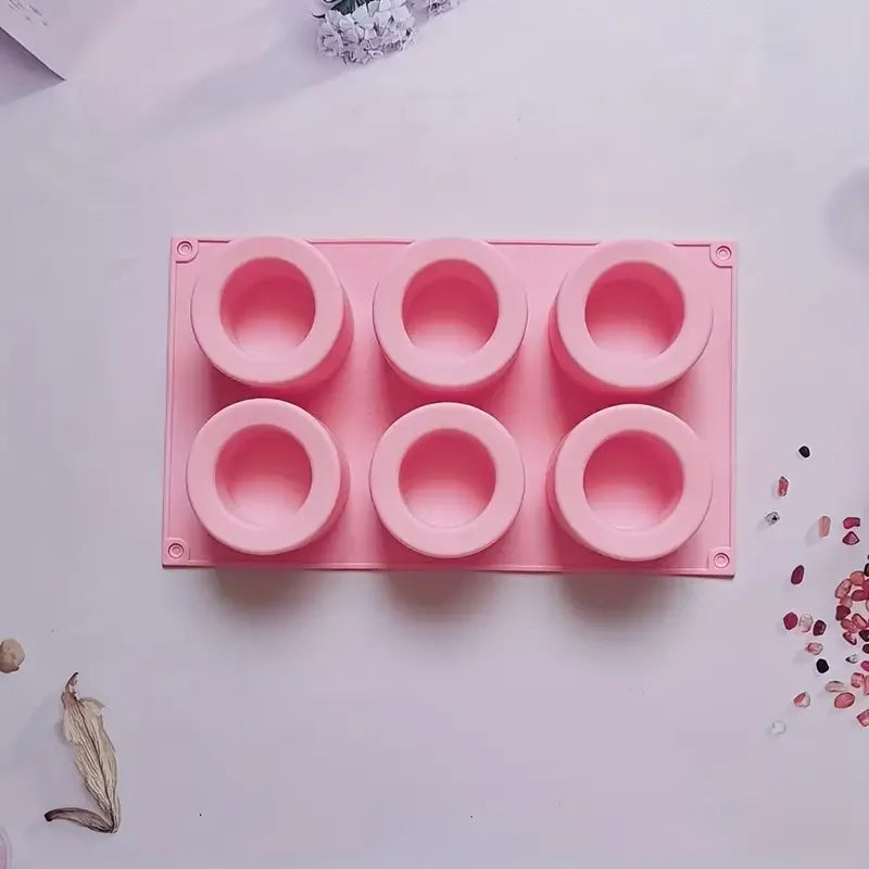 6 Cavity Silicone Mousse Cake Mold for DIY Cake Decorating and Baking Tools Perfect for Chocolate Candy and Candle Making