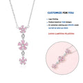 FDXZ-178 S925 Silver Tassel Plum Blossom Necklace for Women Pink Zircons Original Design Premium Peachy Flowers 45cm Choker