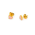 Simple Pink Heart Shaped Stainless Steel Earring Enamel Cute Heart Stainless Steel Earring Waterproof Earring for Kids Women MegaBDM