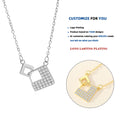 DY941 Fashion 925 Silver Necklace Jewelry for Women 925 Sterling Silver Versatile Full Zircon Geometric Square Pendant Necklace