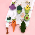 Funny Expression Crochet Fruits Vegetables Food Doll Keychains Avocado Corn Pineapple Knitting Crochet Doll Amigurumi Yarn Toys