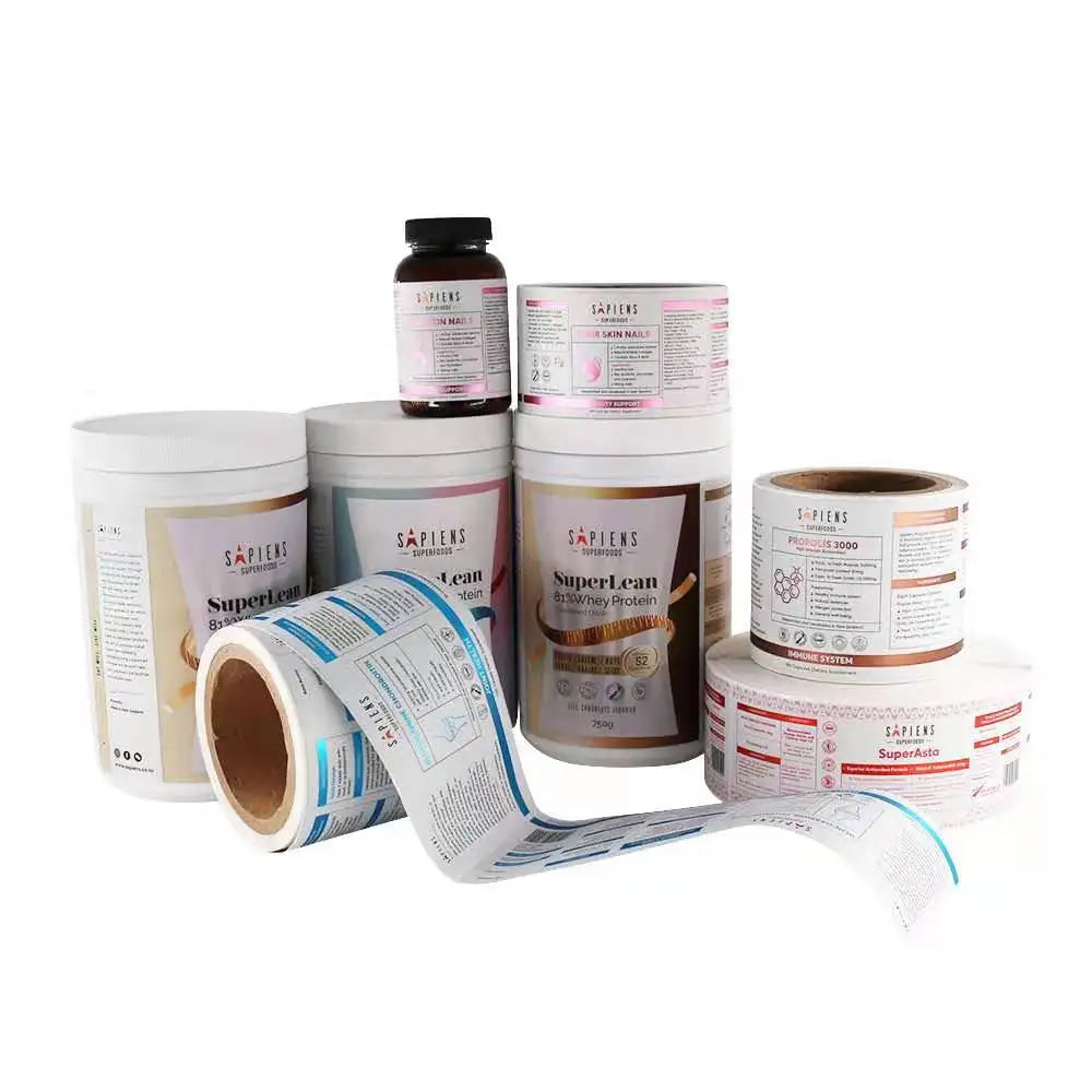 MU Packing Self-Adhesive Stickers Synthetic Advertisement Paper Label Stickers Packaging Custom Your Own Logo