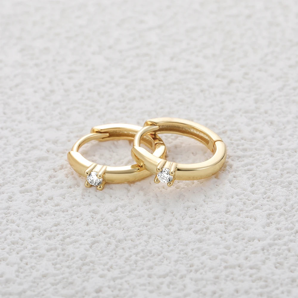 CANNER 2023 S925 Sterling Silver Single Moissanite Diamond Smooth Earrings Ladies Wedding Party 18K Gold Plated Earrings MegaBDM