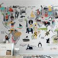 Made in Germany Photo Wallpaper Murals Space Grey White Yellow Green Non Woven Vinyl Wall Mural Animal for Hotel - 371 x 280 m