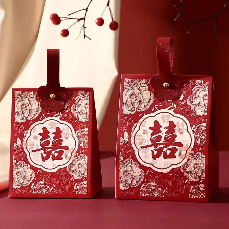 JUXINDA New High-End Wedding Candy Box Handheld Floral Candy Box Engagement Candy Storage Box Candy Gift Box.