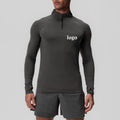 Clothing Manufacturers Custom Half Zip Turtleneck Full Sleeves Tshirt Fitness Quick Dry Men's Long Sleeve Shirt With Thumb Hole
