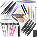 Customized Professional Stainless Steel Tweezers for Eyebrows Face Great Precision for Facial Hair Ingrown Hair Removal Black