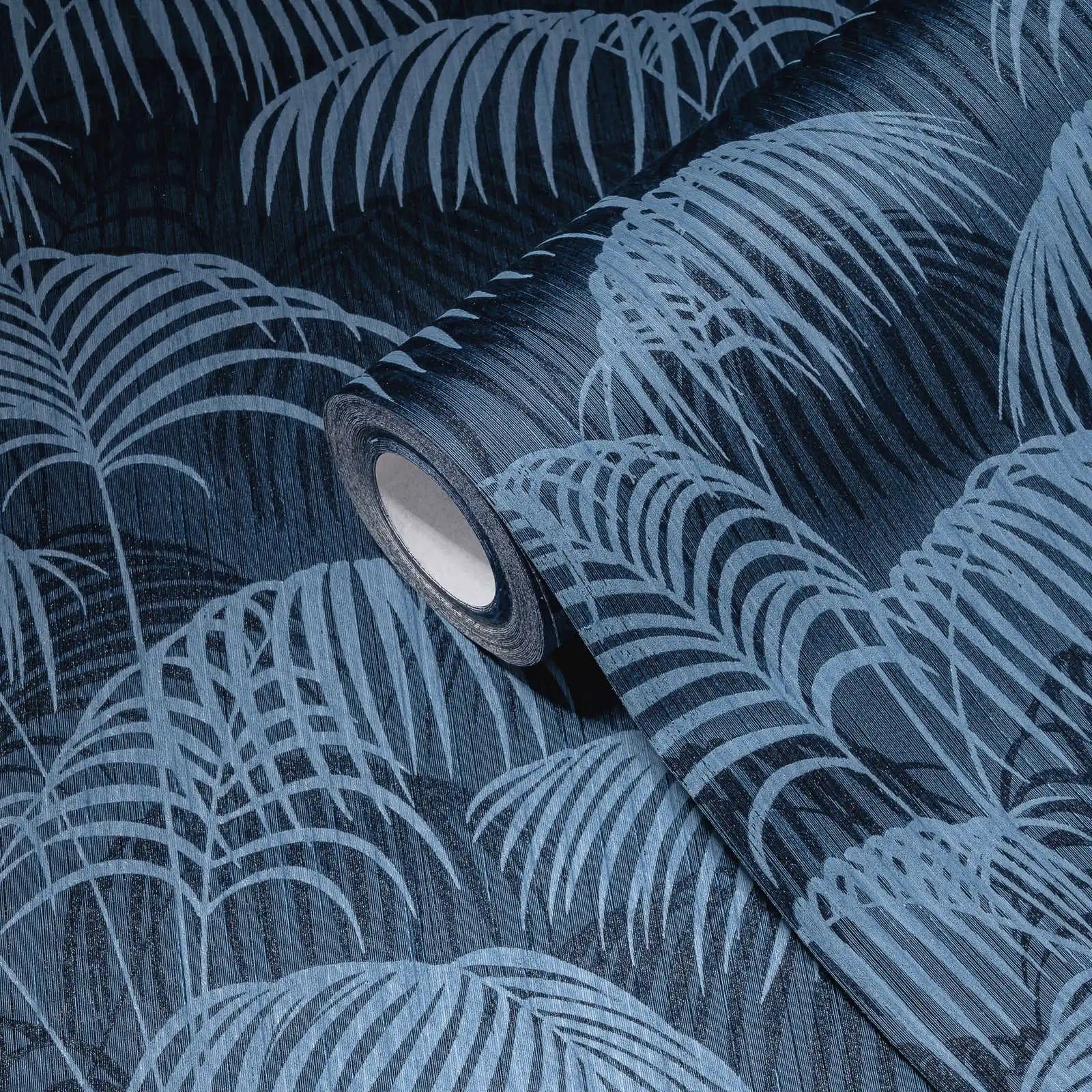 Made Germany Modern Floral Textile Wallpaper Palm Leaves Blue Botanical Design Non-Woven Backing 1005x0.53m Highly Living Room