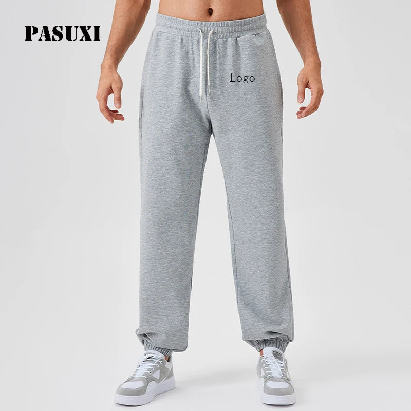 PASUXI Winter Fleece Outdoor Sports Trousers Men Quick Dry Gym Fitness Training Pants Loose Fit Jogging Running Sweatpants